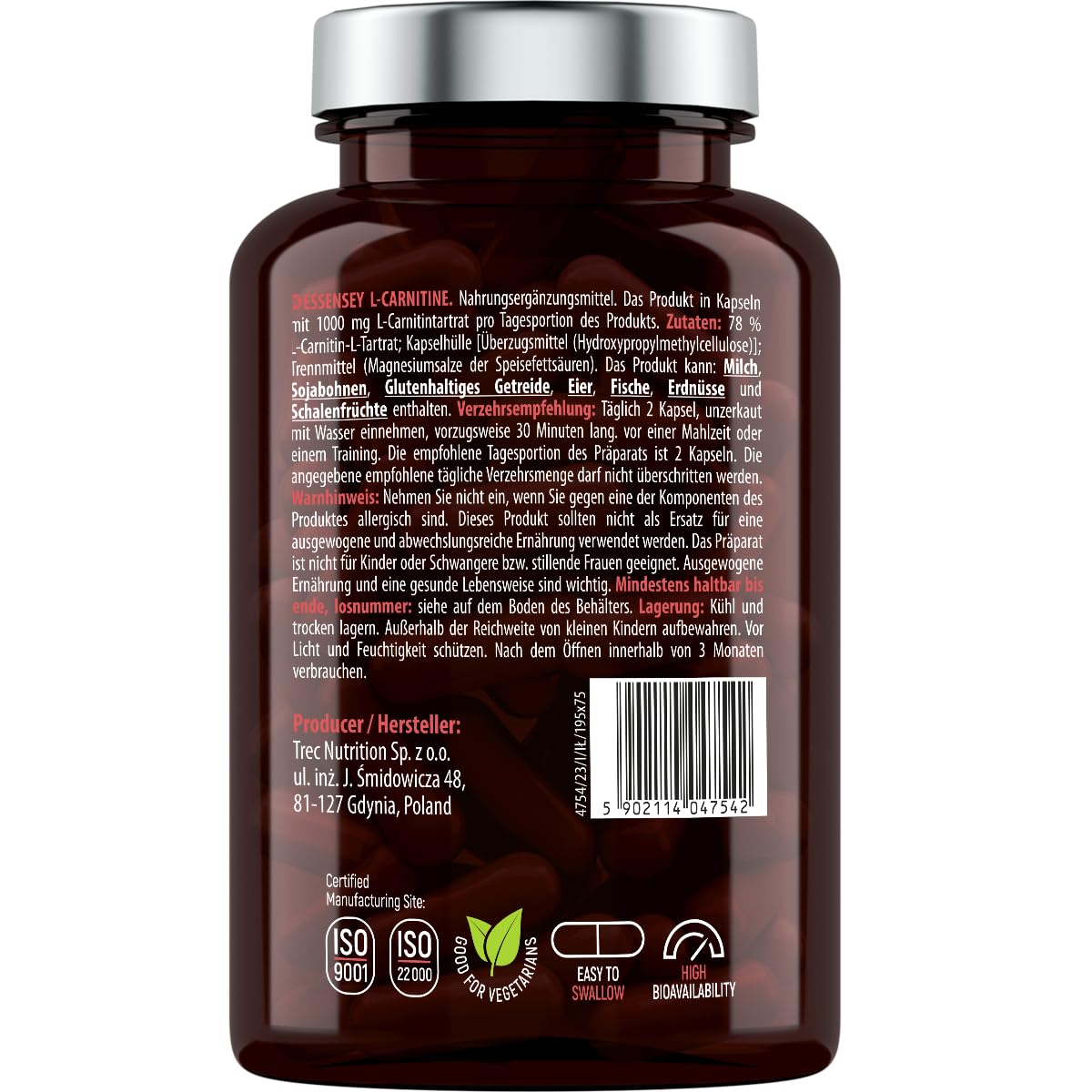Essensey L-Carnitine 1000mg - 90 Capsules | Premium Energy & Metabolism Booster for Weight Loss & Workout Performance | Vegan & Non-GMO Supplement
