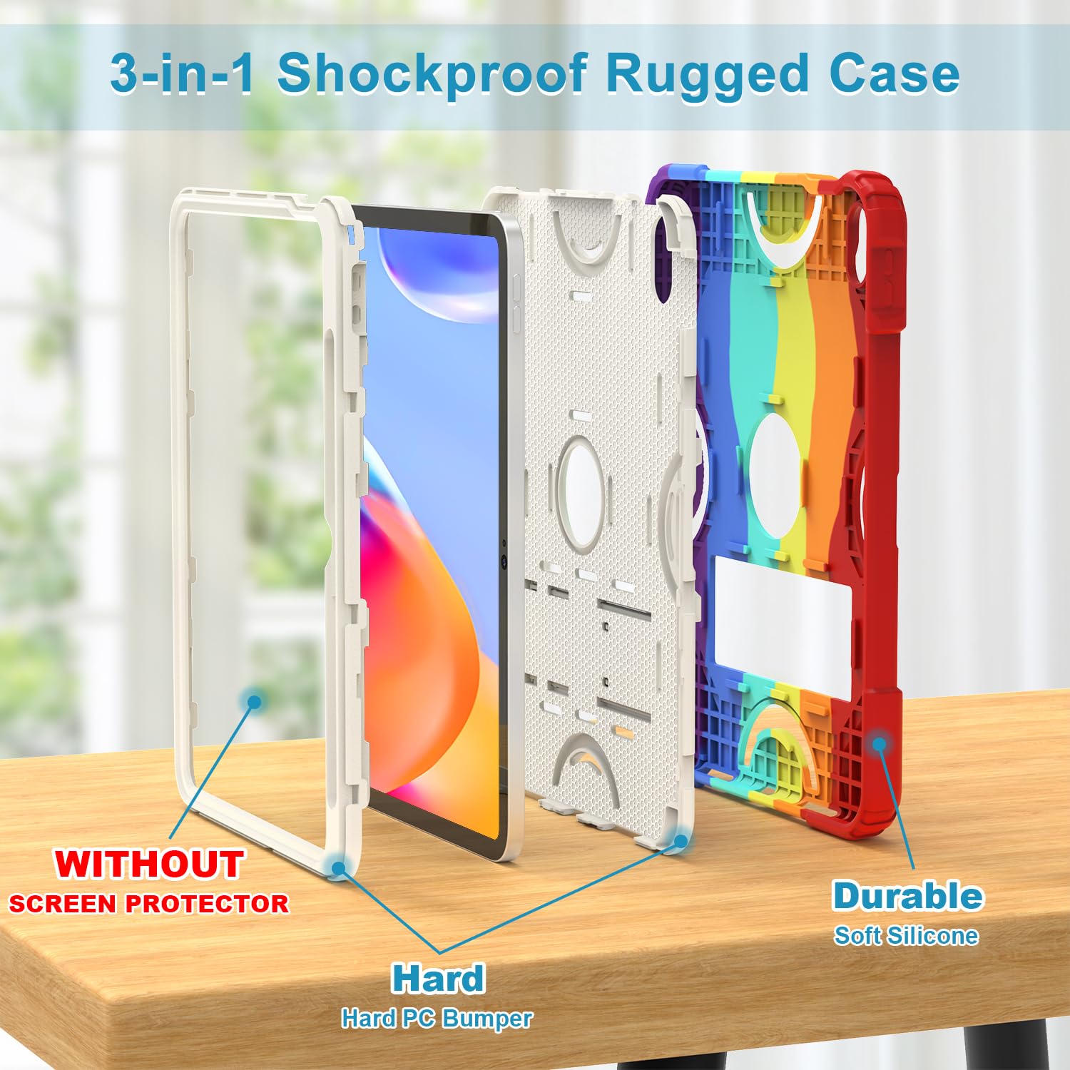 Grifobes Rugged iPad Case 11-inch (A16) 2025 & 10.9-inch 10th Gen 2022 - Heavy Duty Protective Cover with Pencil Holder & Kickstand | Shockproof iPad 11th/10th Generation Case for Kids, Girls | School, Travel & Outdoor Use