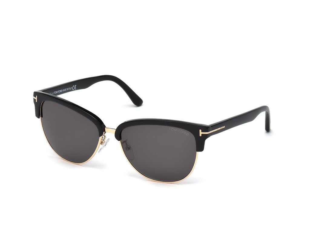 Tom Ford FT0368 01A 59 Shiny Black Fashion Sunglasses for Women - UV Protection & Luxury Style for Beach, Driving & Outdoor Activities