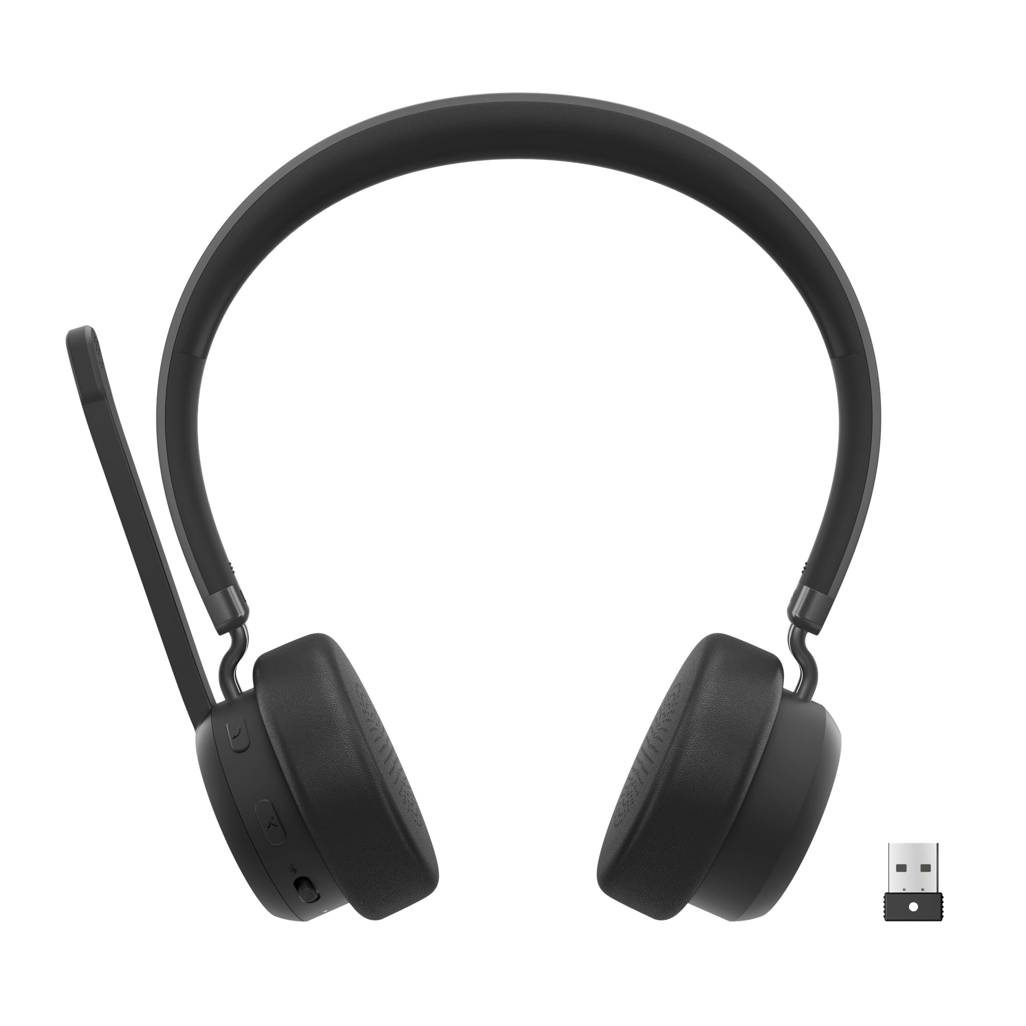 Lenovo Wireless VoIP Headset for Microsoft Teams Certified - Noise Cancelling Microphone, Bluetooth 5.3 Multipoint Connectivity, USB-A Receiver - 31H Talk Time & 60H Playback - Lightweight Over-Ear Design with Replaceable Earcups - Perfect for Remote Work, Online Meetings & Call Centers