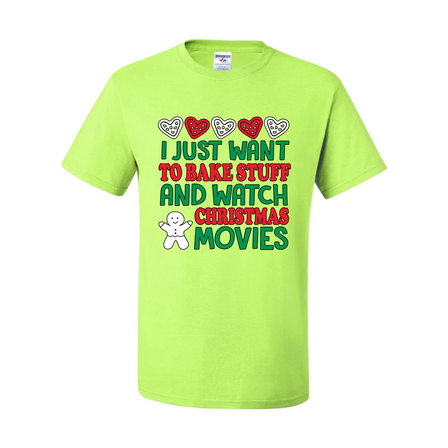 I Just Want to Bake Stuff and Watch Christmas Movies - Funny Christmas Men's T-Shirt | Holiday Baking & Movie Night Apparel for Cozy Winter Evenings
