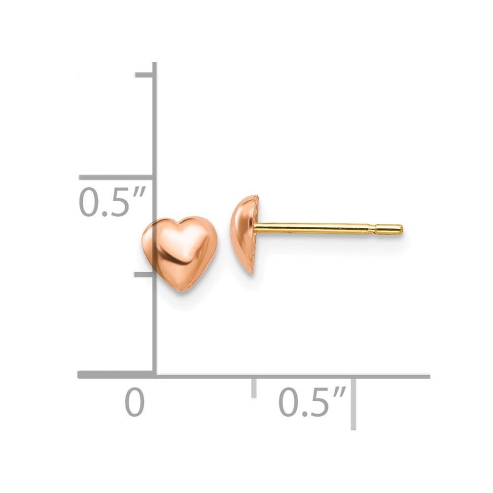 14K Gold Polished Heart Stud Earrings for Women - Dainty Valentine's Day Gift, Anniversary Jewelry - Perfect for Romantic Dates, Weddings & Special Occasions