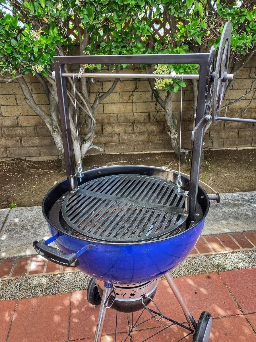 Santa Maria Grill Attachment for Weber Kettle 22 Inch - Premium BBQ Accessory for Outdoor Cooking, Grilling Steaks & Smoking Meat - Perfect for Backyard Parties & Camping Trips