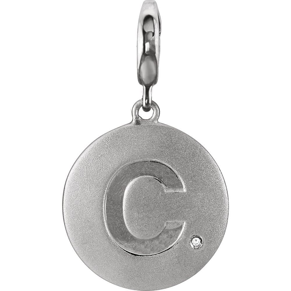 Sterling Silver Block Initial 