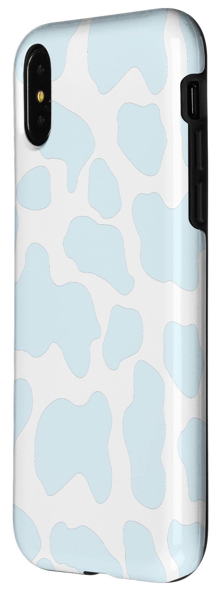 iPhone X/XS Blue Cow Print Phone Case - Cute Spotted Animal Pattern Protective Cover for Women & Girls - Perfect for School, Work, Travel & Everyday Use