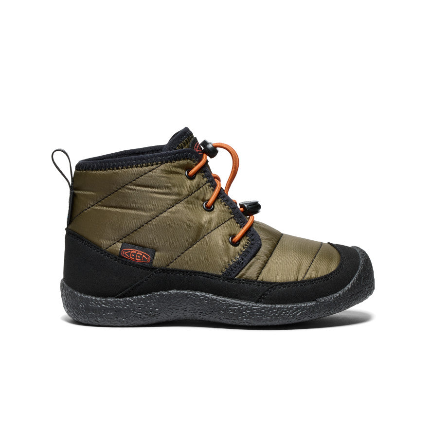 Big Kids' Howser II Waterproof Chukka Boots - Dark Olive/Gold Flame | Waterproof Hiking & Outdoor Adventure Shoes for Boys & Girls