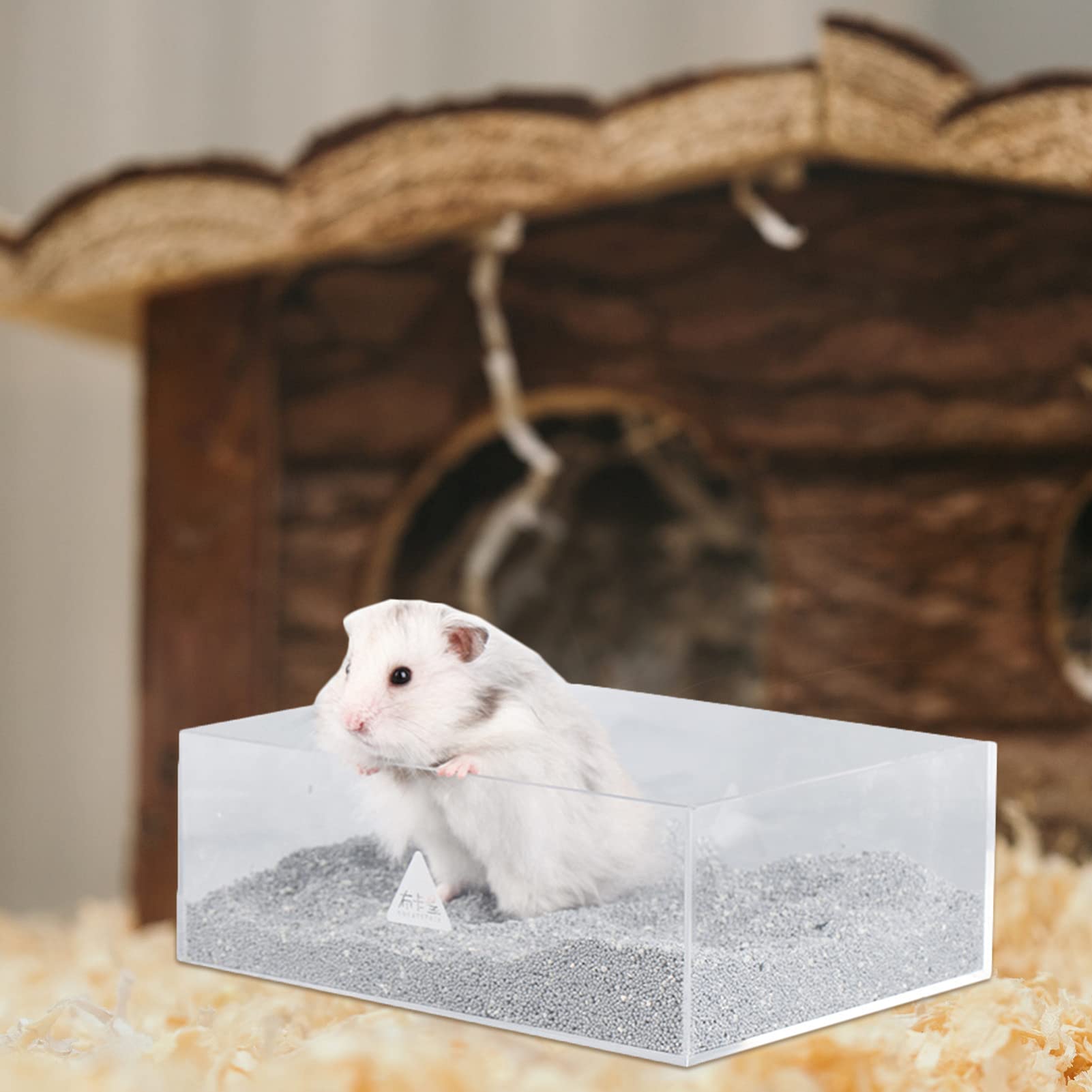 POPETPOP Small Animal Bathtub - Portable Hamster Bath Container, Chinchilla Sandbox & Pet Bathing Tub for Dwarf Hamsters, Gerbils, Mice | Durable Plastic Pet Supply for Cage Cleaning & Grooming
