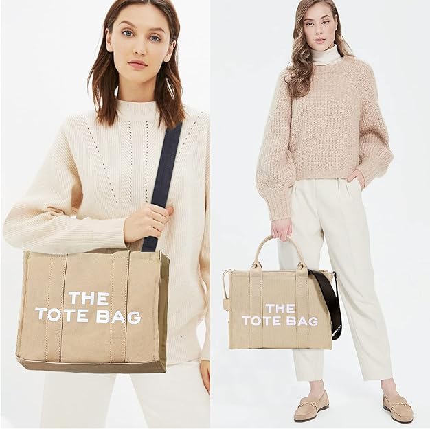 Stylish Women's Tote Bags with Zipper - Canvas, PU Leather & Denim Crossbody Shoulder Bags for Office Work, Travel & Everyday Use | Durable & Fashionable Handbag Purse