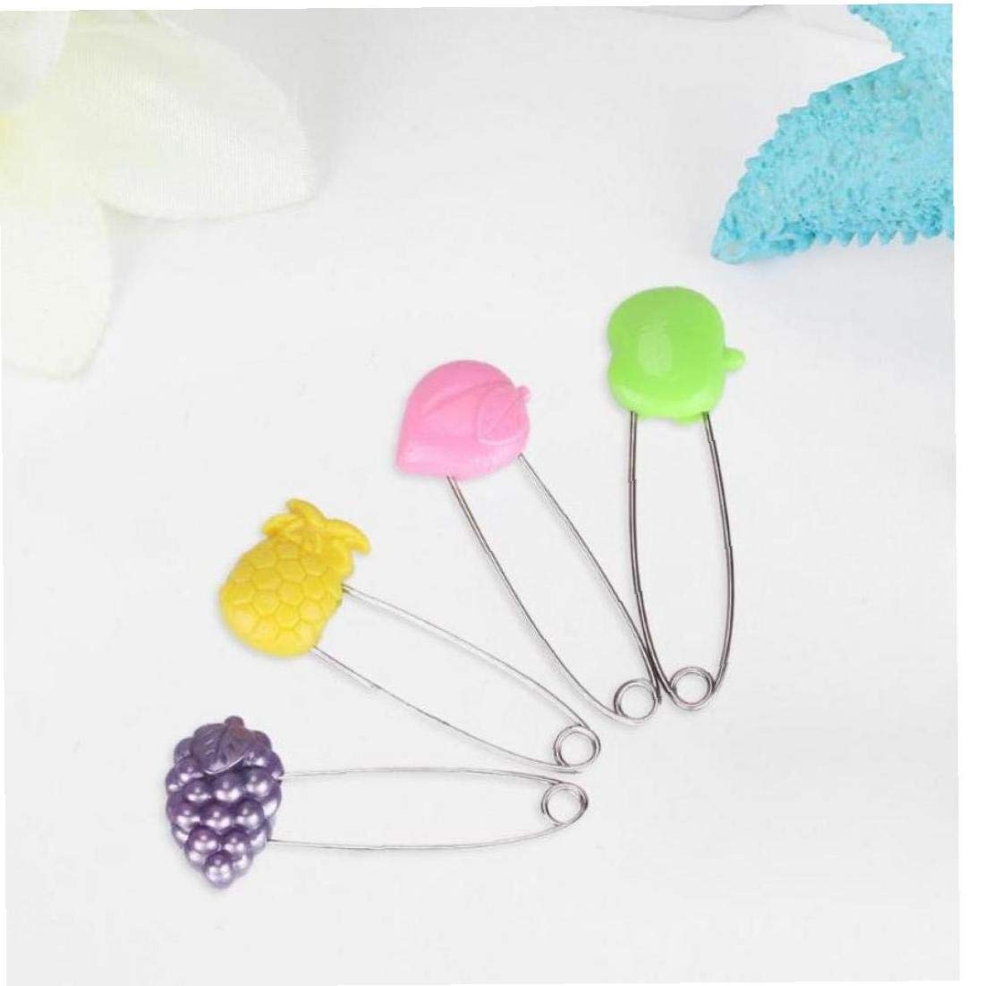 Zonfer 4-Pack Plastic Baby Safety Pins for Diapers, Clothes & Headbands - Secure Locking Clips for Infant Care, Baby Shower Decor & Nursery Essentials (Great for Newborns, Toddlers & Childcare)