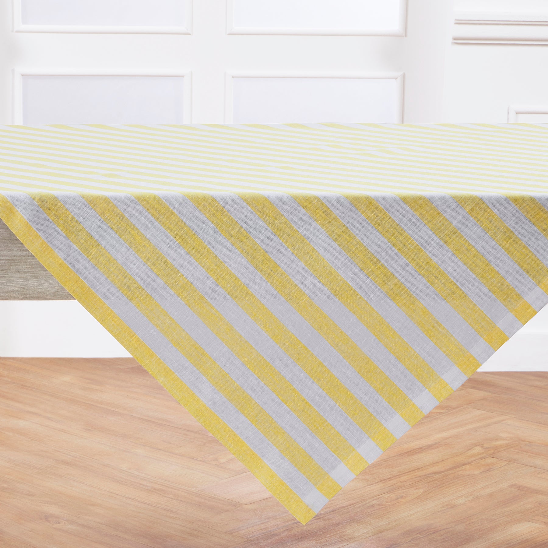 Sorrento Striped Tablecloth - Waterproof & Wrinkle-Free Table Cover for Dining Room, Kitchen, and Outdoor Picnics
