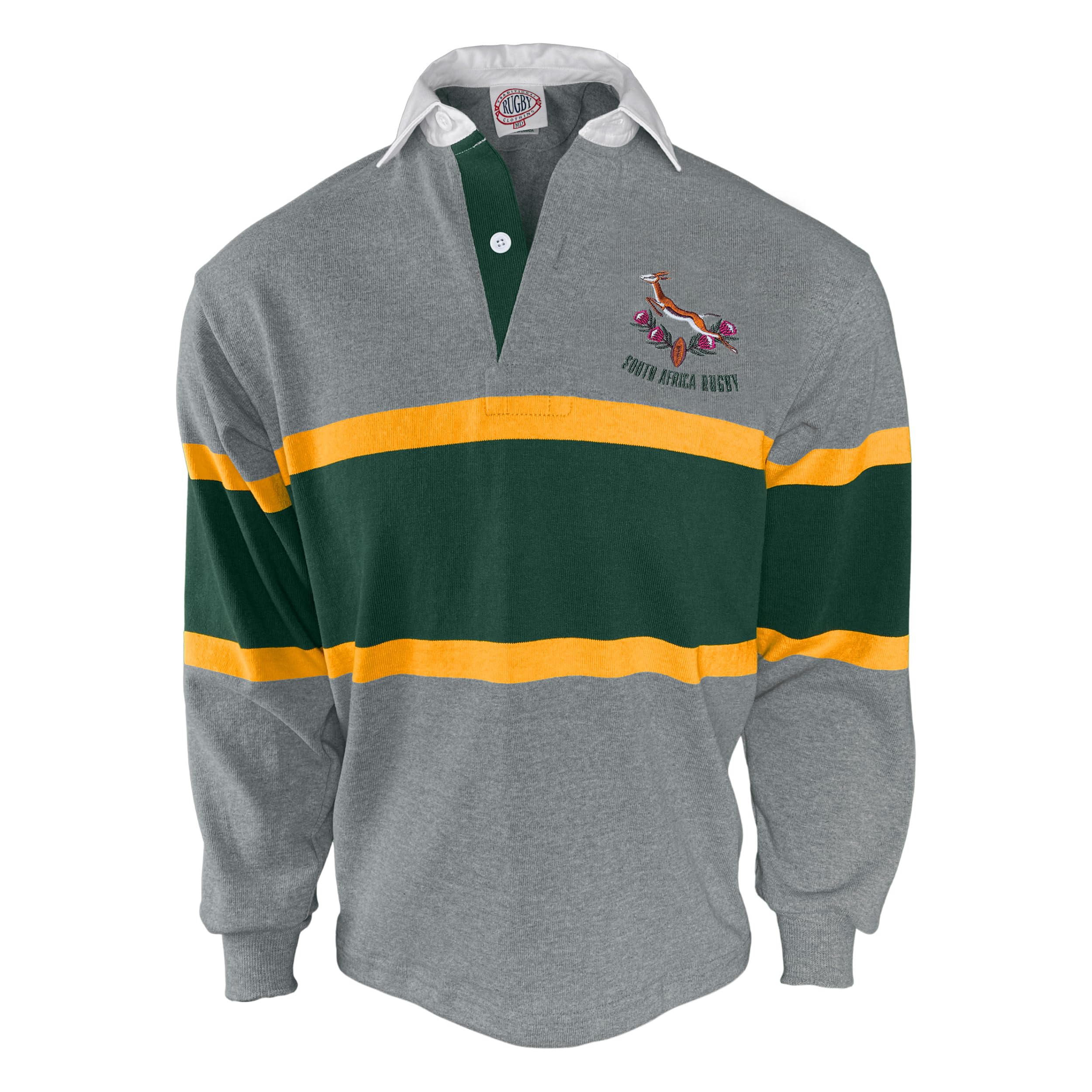 South Africa Oxford Stripe Rugby Jersey - Authentic Rugby Shirt for Fans & Players - Perfect for Games, Training & Casual Wear