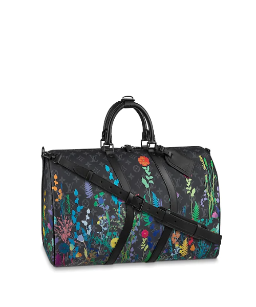 LV Keepall Bandouliere 50 Monogram Eclipse Foliage Travel Duffle Bag - Stylish Carry-On Luggage for Men & Women, Perfect for Weekend Getaways & Business Trips