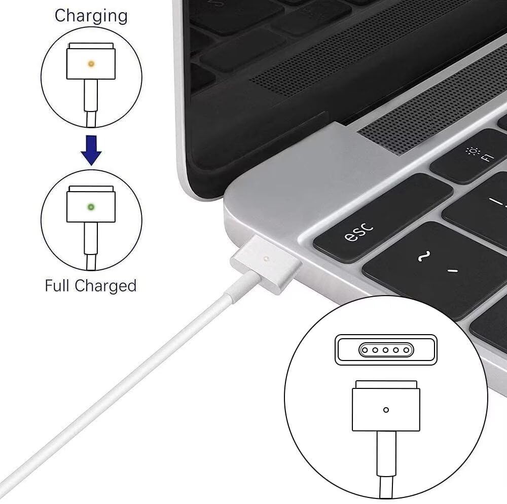60W Universal AC Power Adapter Charger with T-Tip - Compatible with MacBook Pro 13 Inch (2012 & Newer Models) - Perfect for Home, Office & Travel Charging Needs