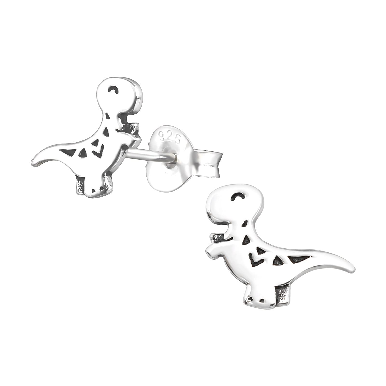 925 Sterling Silver Dinosaur Stud Earrings for Women - Minimalist Jewelry Gift for Her - Perfect for Casual Wear, Date Nights & Dinosaur Lovers