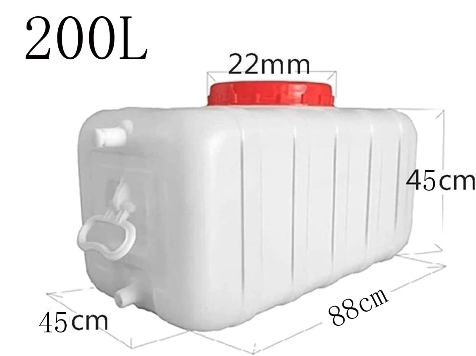 200L Large Capacity Water Storage Container with Tap - Portable Plastic Drinking Water Tank for Camping, Emergency, and Outdoor Use