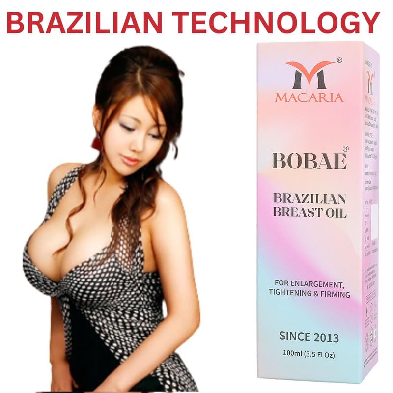 MACARIA Bobae Brazilian Breast Enlargement Cream - Natural Bust Enhancement Oil for Bigger, Firmer & Lifted Breasts | Safe Firming & Lifting Solution for Women | Use Daily for Best Results