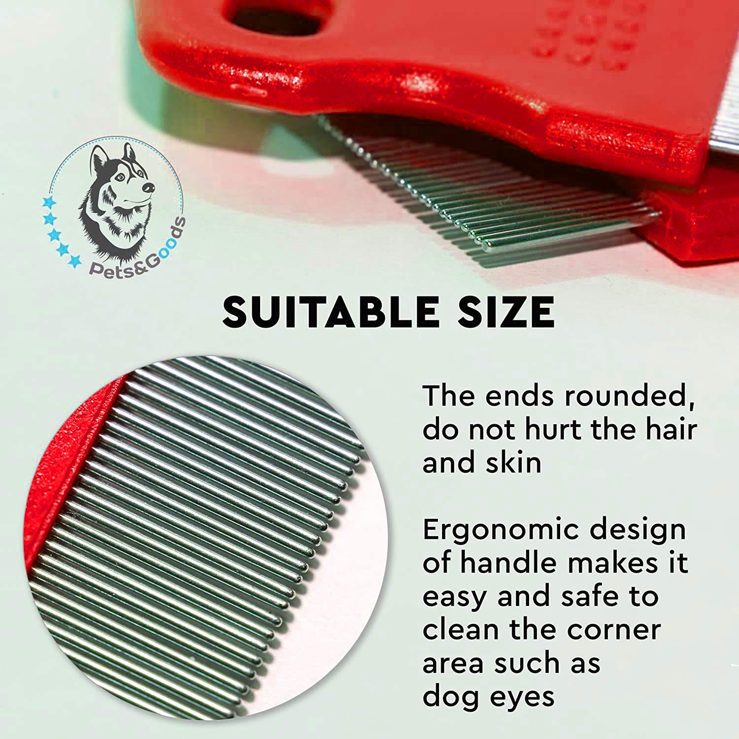 AlexVyan Lice Comb for Head Lice Treatment - Plastic & Metal Nit Remover Comb for Kids & Adults (Red) - Effective Louse & Egg Removal for Home & Travel Use