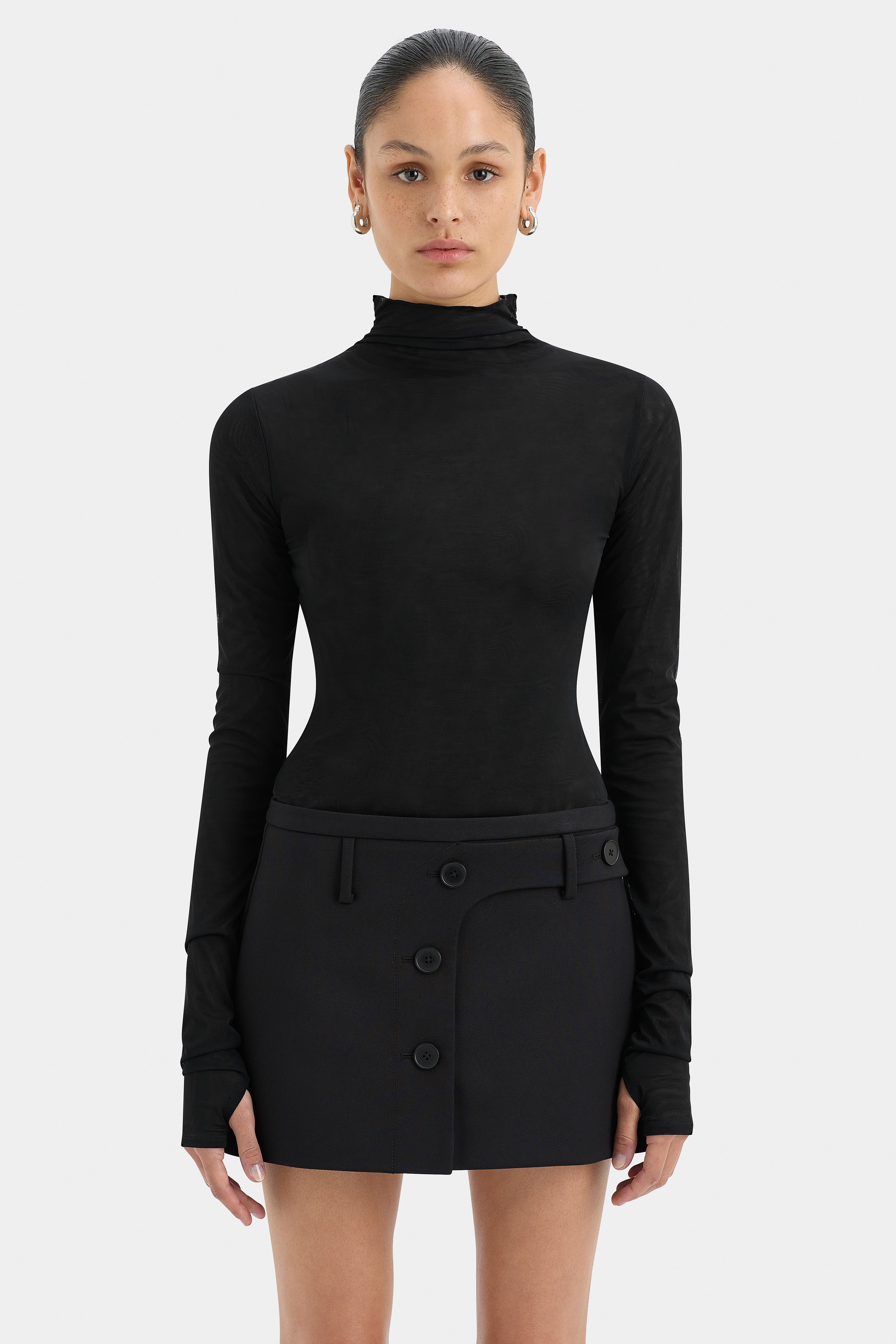 Stylish Sandrine Button Mini Skirt for Women - High Waist Denim A-Line Skirt with Front Buttons - Perfect for Casual Outfits, Date Nights & Summer Fashion