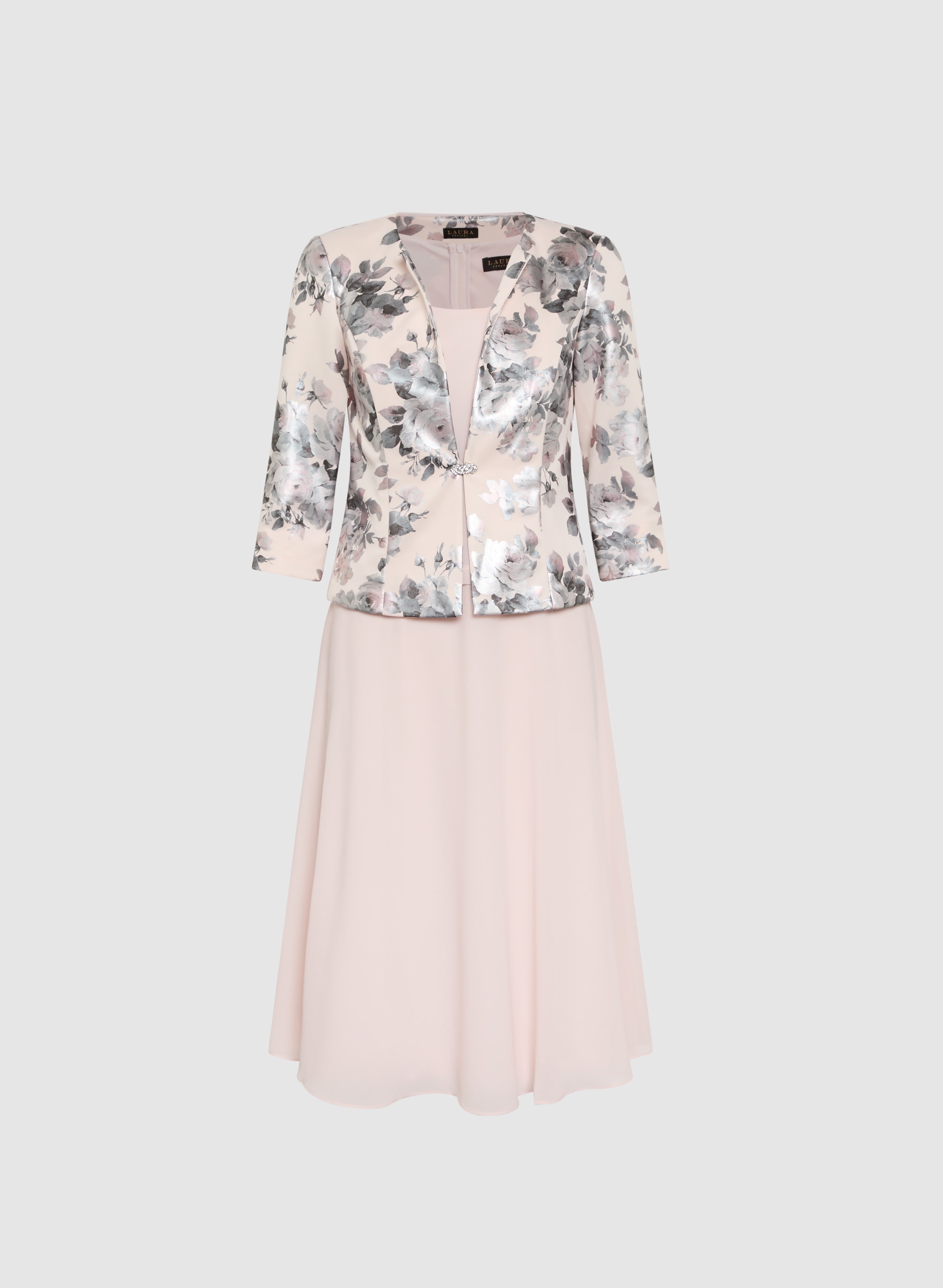 Floral Print Women's Jacket Top and Skirt Set - Elegant Matching Outfit for Spring Summer Fashion, Date Night & Special Occasions
