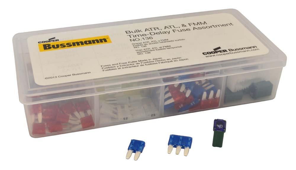 Bussmann (NO.136) ATR/ATL and FMM Micro Fuse Box Assortment Kit - Automotive, Marine & RV Electrical Circuit Protection for Cars, Boats, Trucks