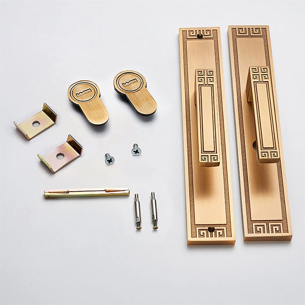 Golden Single Door Knob Lever - Double-Leaf Door Handle for Villa Entrance & Wooden Doors - Secure & Stylish Door Lock with Handle - Perfect for Home, Office & Commercial Spaces