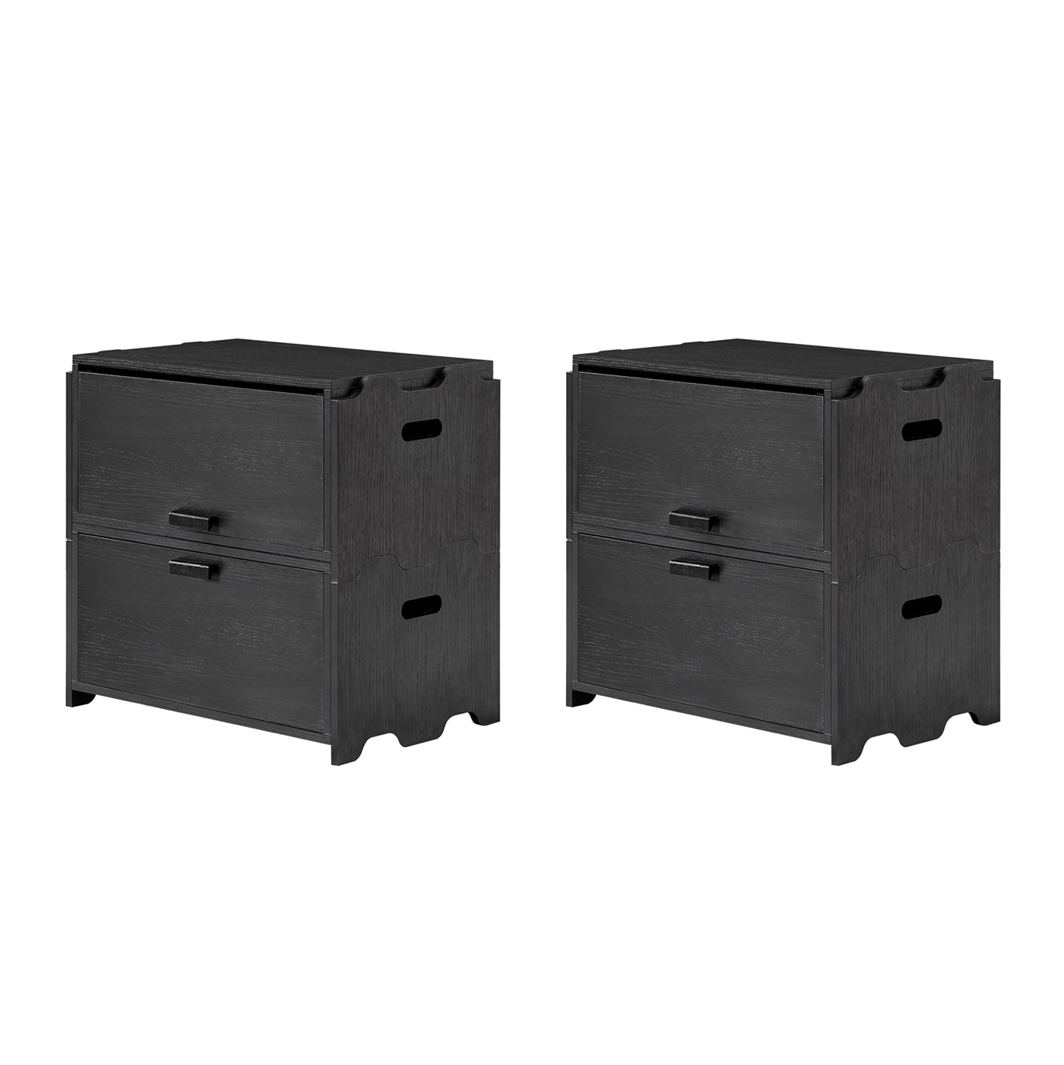 Modular Stackable Storage Drawers Nightstand with Flexible Organization - Hagen Space-Saving Bedside Organizer for Bedroom, Office & Dorm Room