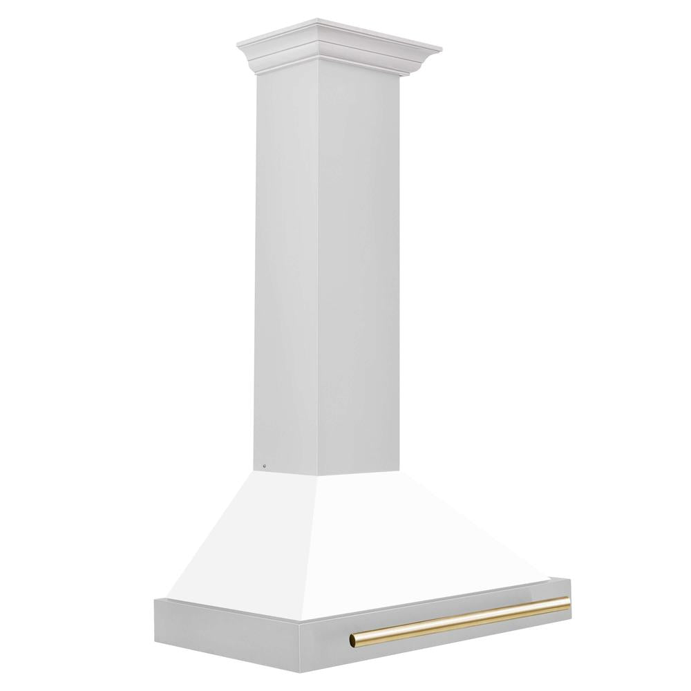 ZLINE KB4STZ WM30 30-Inch Convertible Stainless Steel Range Hood - White Matte Shell with Modern Accents | Powerful Kitchen Ventilation for Gas Stoves & Cooking Areas | Perfect for Home Chefs & Modern Kitchens