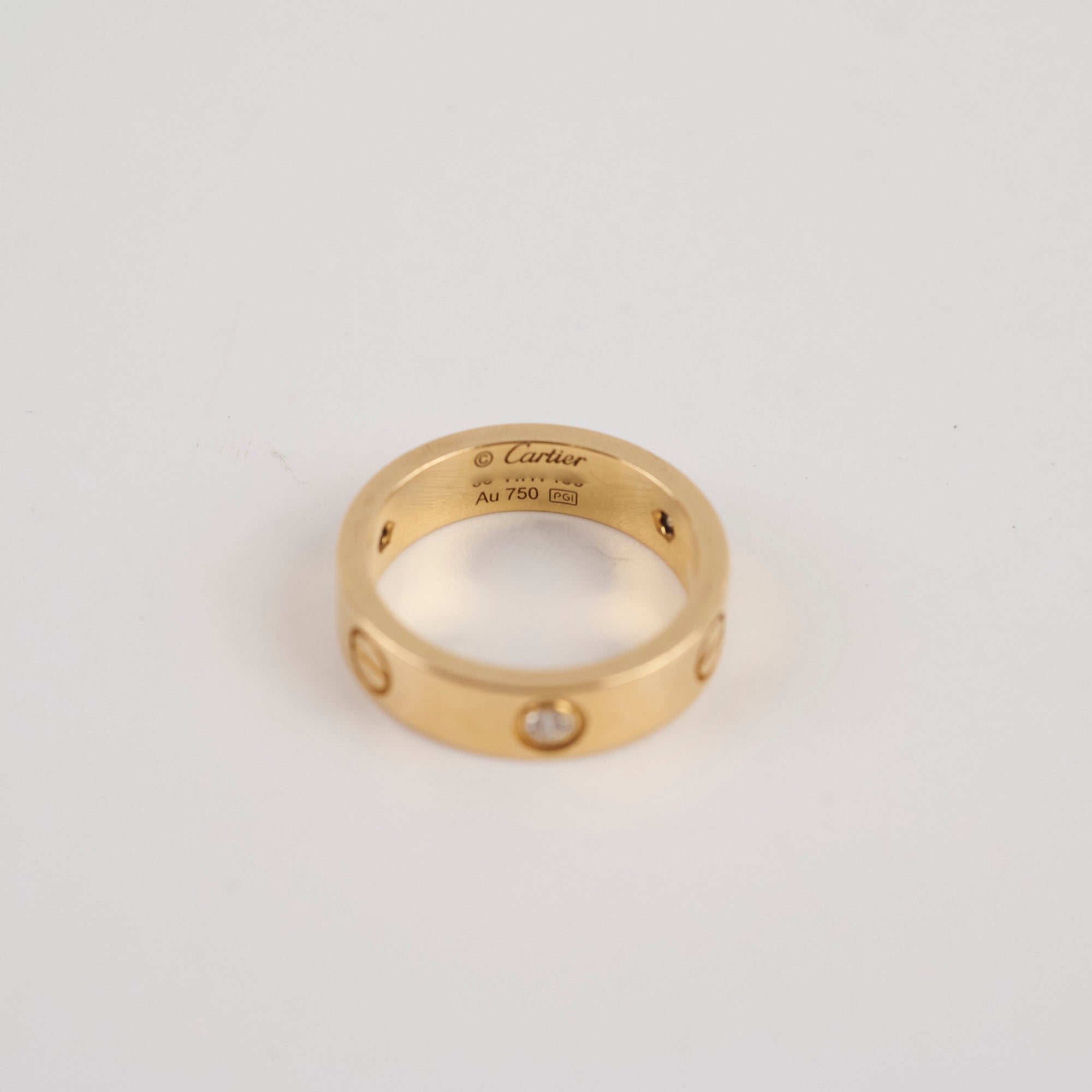 Cartier Love Ring 18K Yellow Gold with 3 Diamonds - Size 58 (US 7.75) - Luxury Wedding Band, Anniversary Gift for Her - Perfect for Engagements, Proposals & Special Occasions