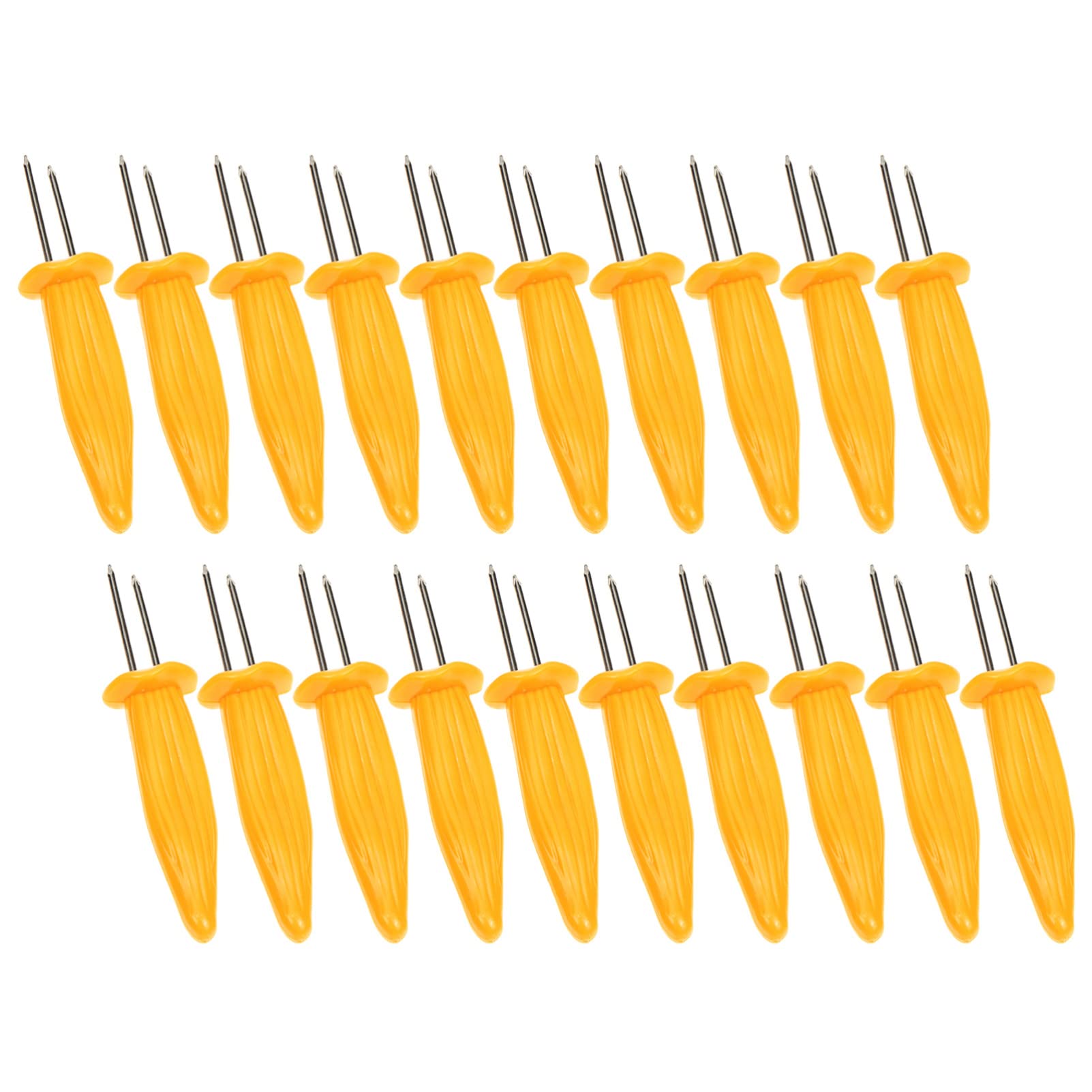 Yardwe 20-Piece Stainless Steel Corn Cob Holders - Professional BBQ Forks for Grilling, Roasting & Picnics | Perfect for Corn on the Cob, Fruits & BBQ Parties (Trumpet Stand Design)