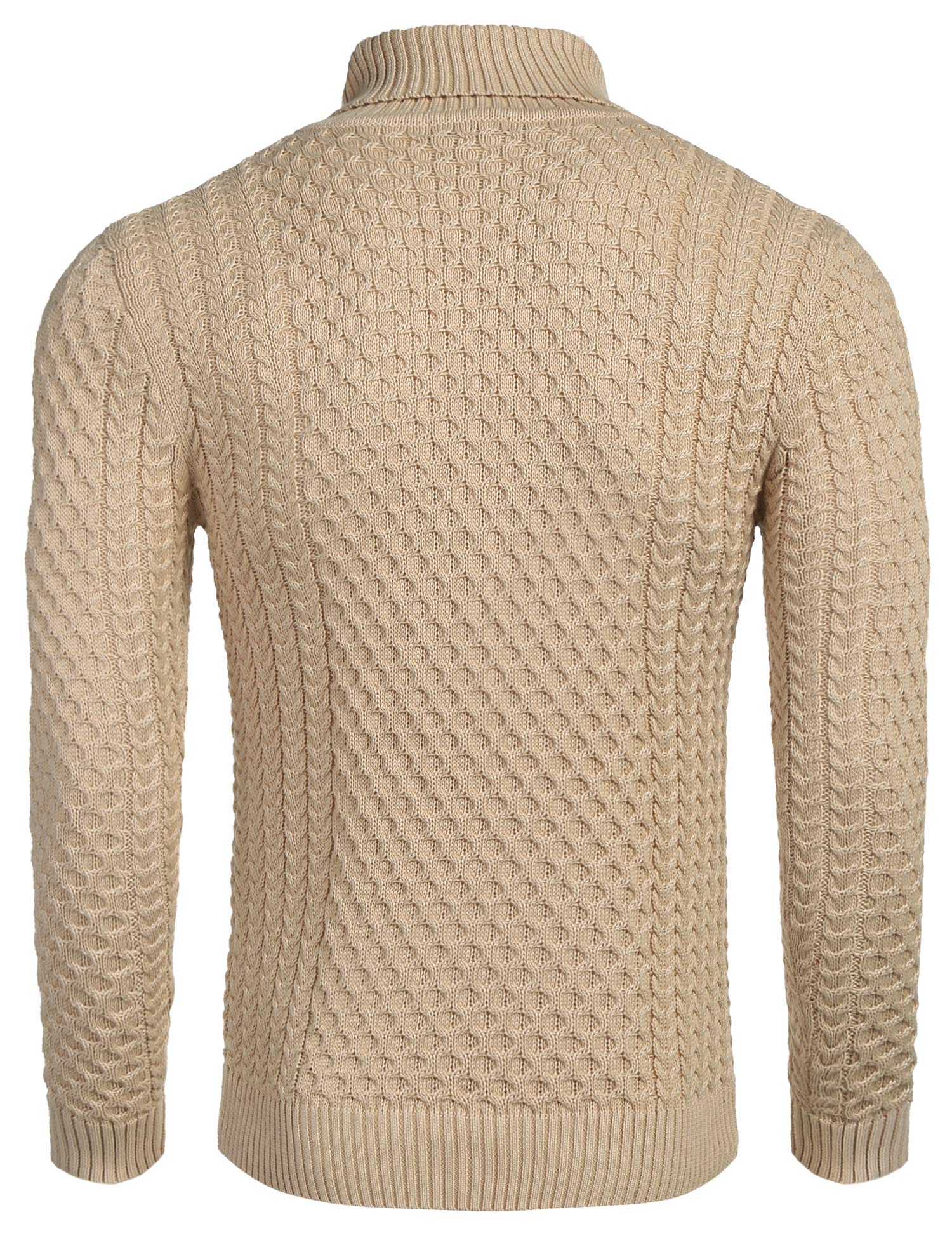 COOFANDY Men's Slim Fit Turtleneck Sweater - Winter Warm Knit Pullover for Casual & Business Wear - Soft Comfortable Solid Color Sweater for Office, Dating & Holiday Outfits