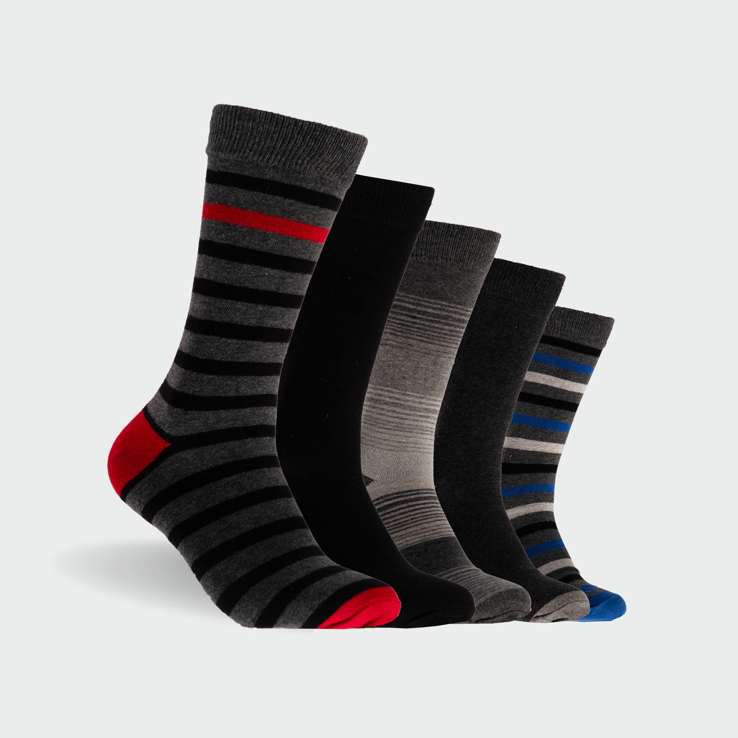 Men's Cotton Crew Socks 5-Pack Black - Soft Comfortable Casual & Athletic Socks for Everyday Wear, Workout, and Office Use