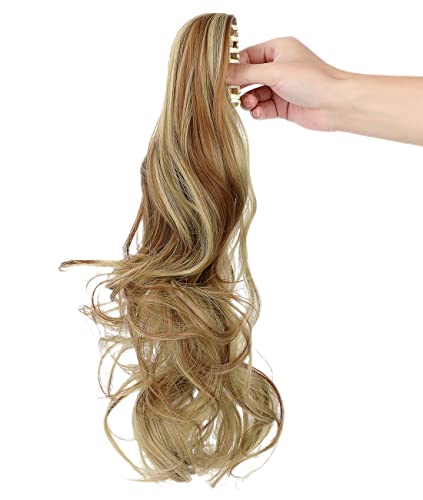 Clip-in Ponytail Hair Extension with Claw Clip - Natural Looking Hairpiece for Instant Volume & Length - Perfect for Parties, Weddings & Everyday Styling