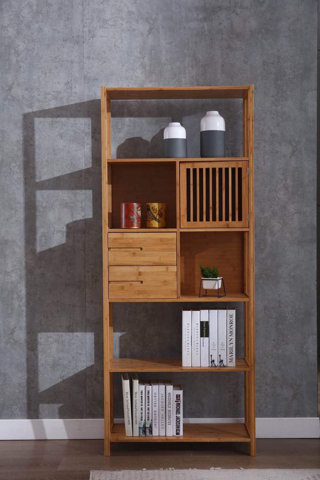 Boraam Selma Bookcase - Right Side Natural Wood Bookshelf for Home Office, Living Room, Bedroom Storage & Organization