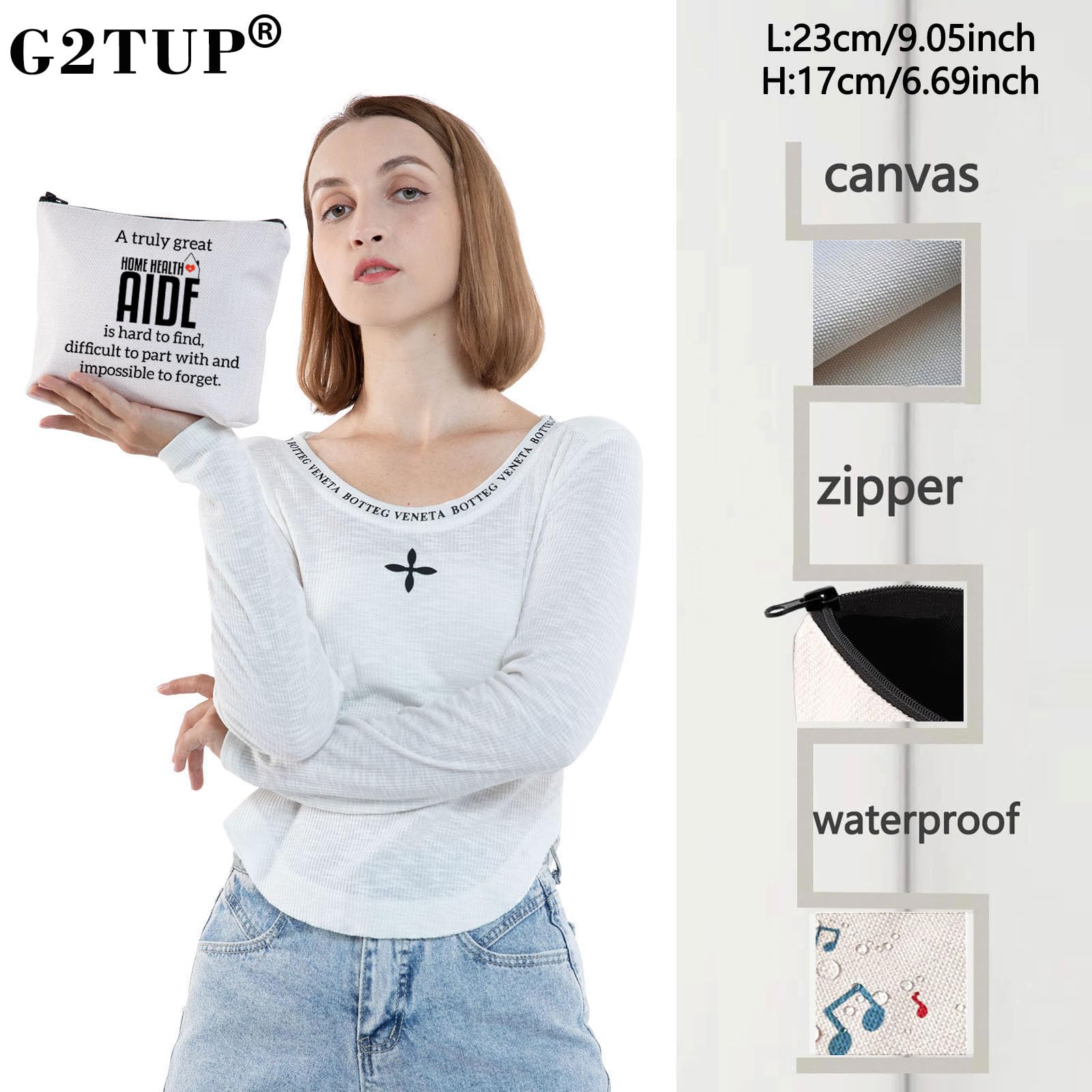 G2TUP HHA Home Health Aide Gift Pouch - Premium Cosmetic Bag for Nurses & Caregivers - Perfect Appreciation Gift for Home Health Aides, Nurses & Healthcare Workers - Ideal for Work, Travel & Daily Essentials Organization