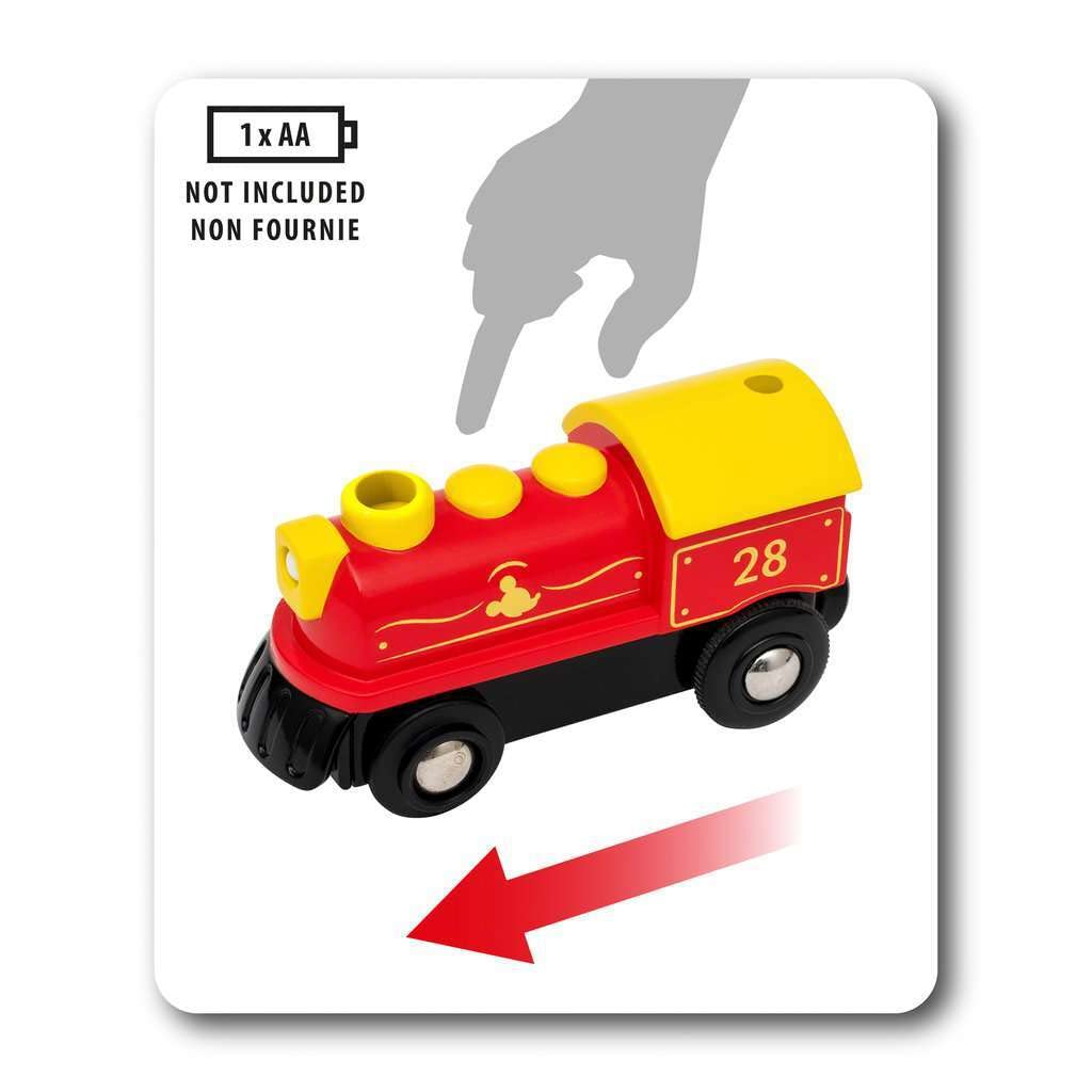 Battery-Powered Mickey Mouse Train Set for Kids – Interactive Toy Train with Lights and Sounds – Perfect for Birthday Gifts, Christmas Presents, and Pretend Play Scenes