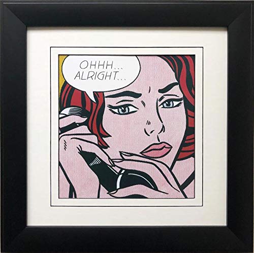 Roy Lichtenstein 'Ohhh Alright' Pop Art Framed Lithograph Print - 15.5x15.5 Inch Retro Wall Decor - Perfect for Living Room, Office & Art Gallery Display