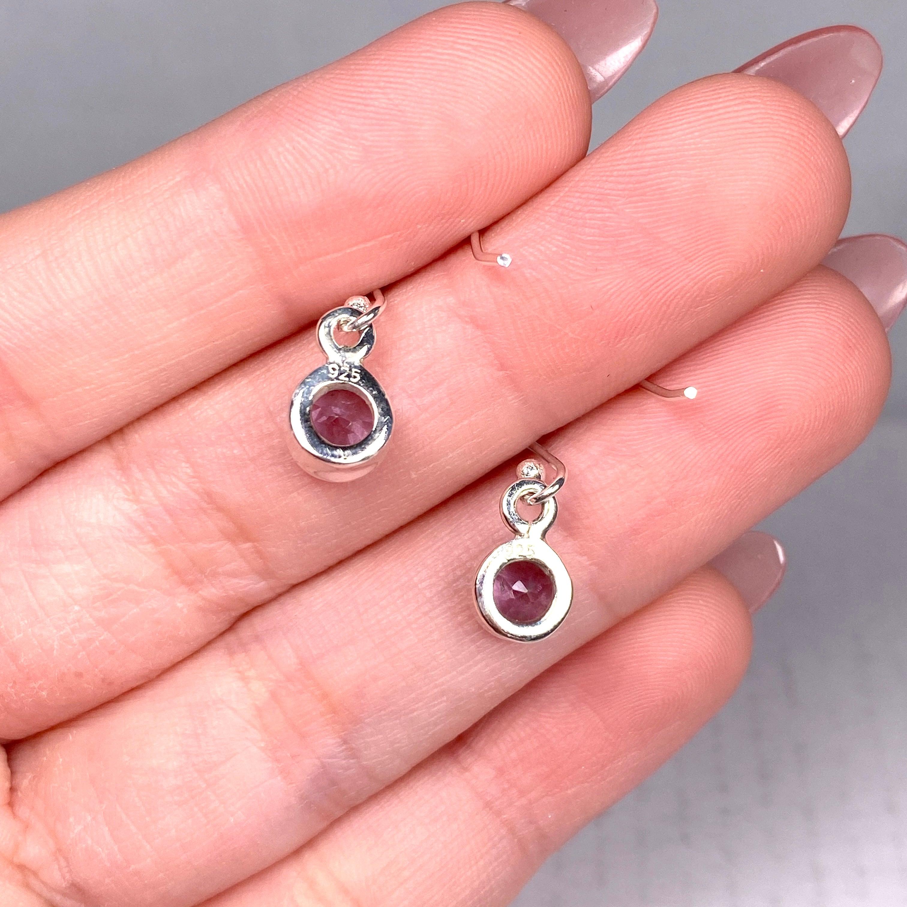 Amethyst Petite Round Faceted Earrings R2363 AMC - Elegant Purple Gemstone Jewelry for Women - Perfect for Weddings, Parties & Everyday Wear