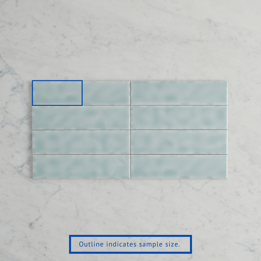 Newport Gloss Subway Sky Blue Ceramic Tile Sample - Perfect for Kitchen Backsplash, Bathroom Walls & Home Renovation Projects