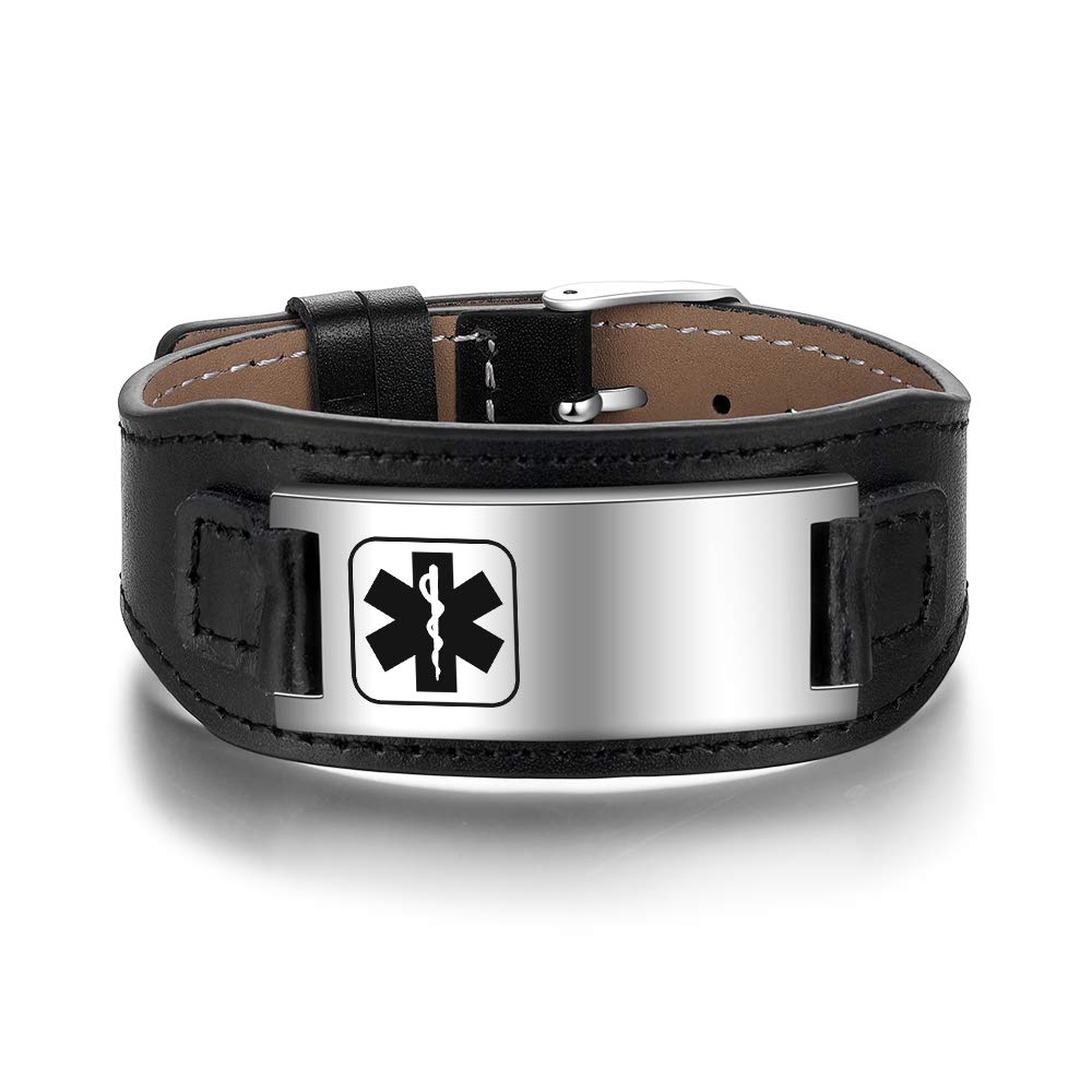 Personalized Silicone Medical Alert ID Bracelet - Adjustable, Waterproof, Engraved Emergency ID for Men & Women (9 Inches) - Perfect for Sports, Hiking, Running & Outdoor Activities