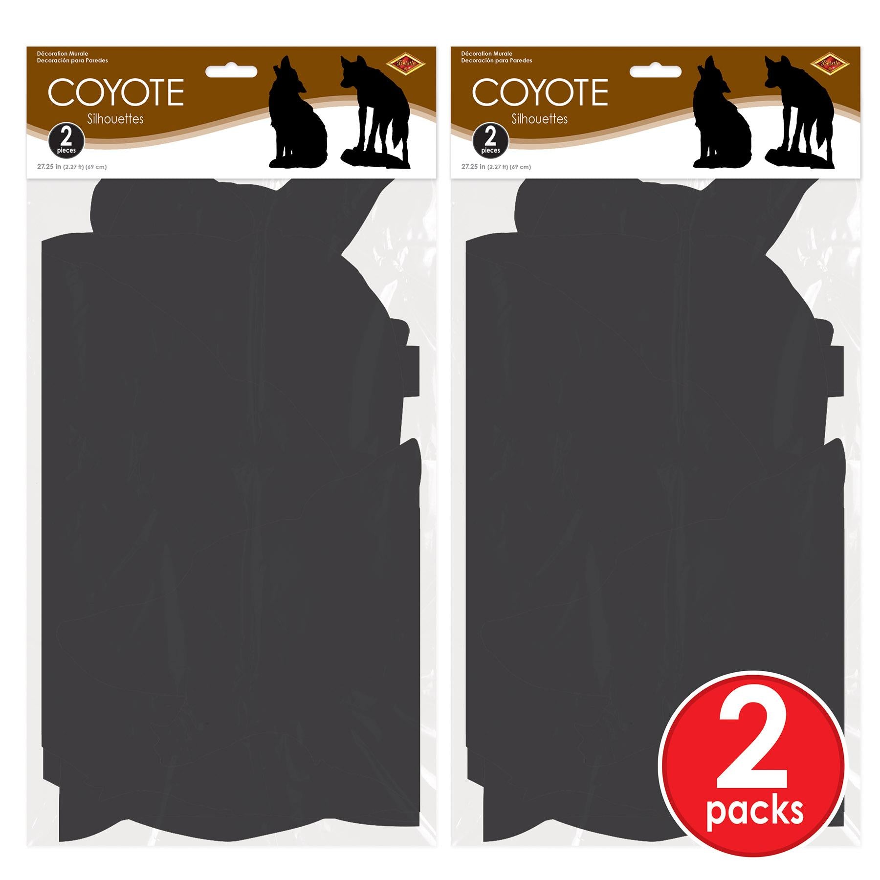 12 Pack Beistle Coyote Party Silhouettes - Western Themed Cutouts for Halloween, Birthday & Cowboy Party Decorations - Perfect for Wall, Window and Photo Booth Backdrops