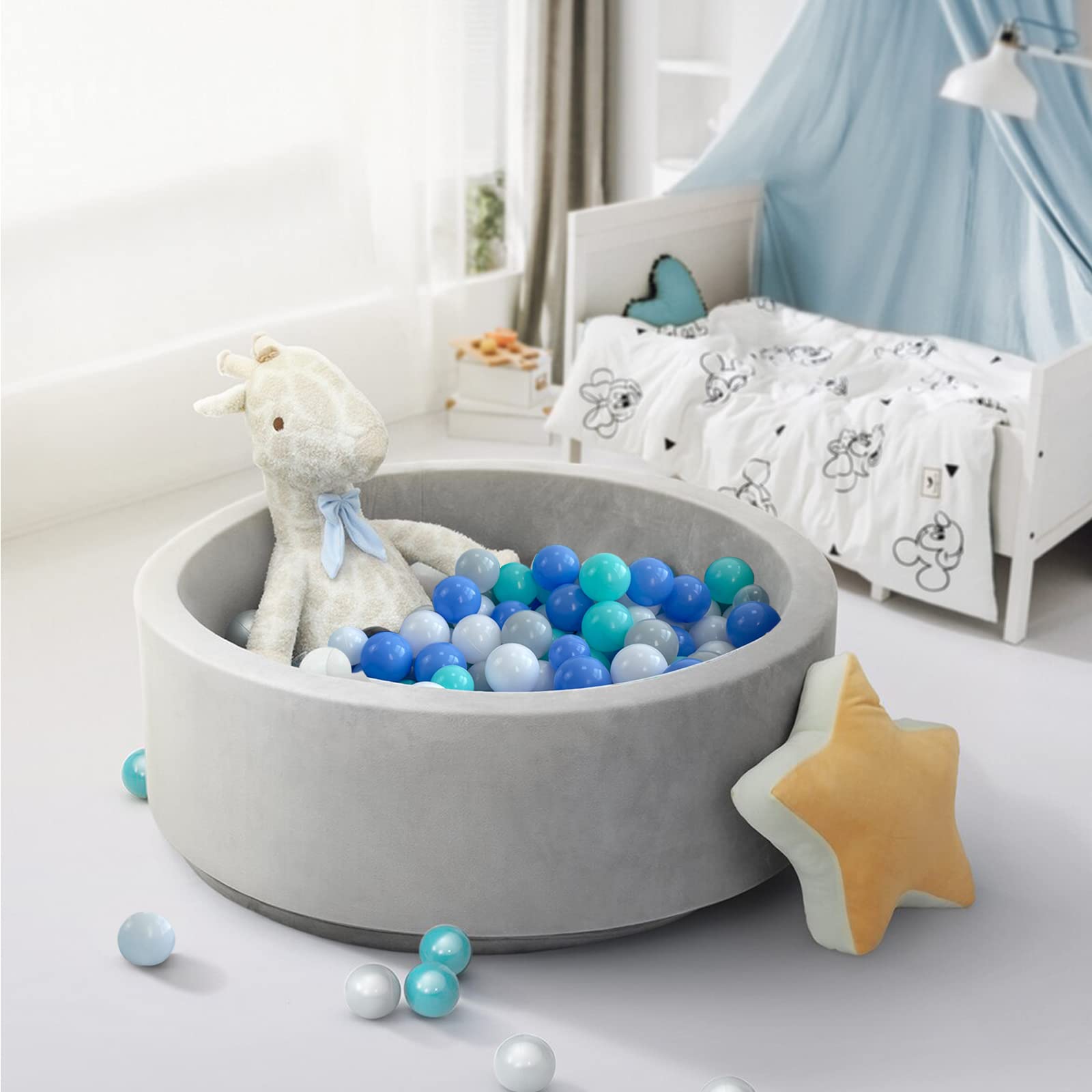 170 Count Blue Ocean Ball Pit Balls for Kids - Soft Plastic Play Tent & Pool Balls for Birthday Parties, Playground, Indoor Play - Safe Toddler Toys (180 Pack) - Perfect for Playrooms, Daycares & Backyard Fun