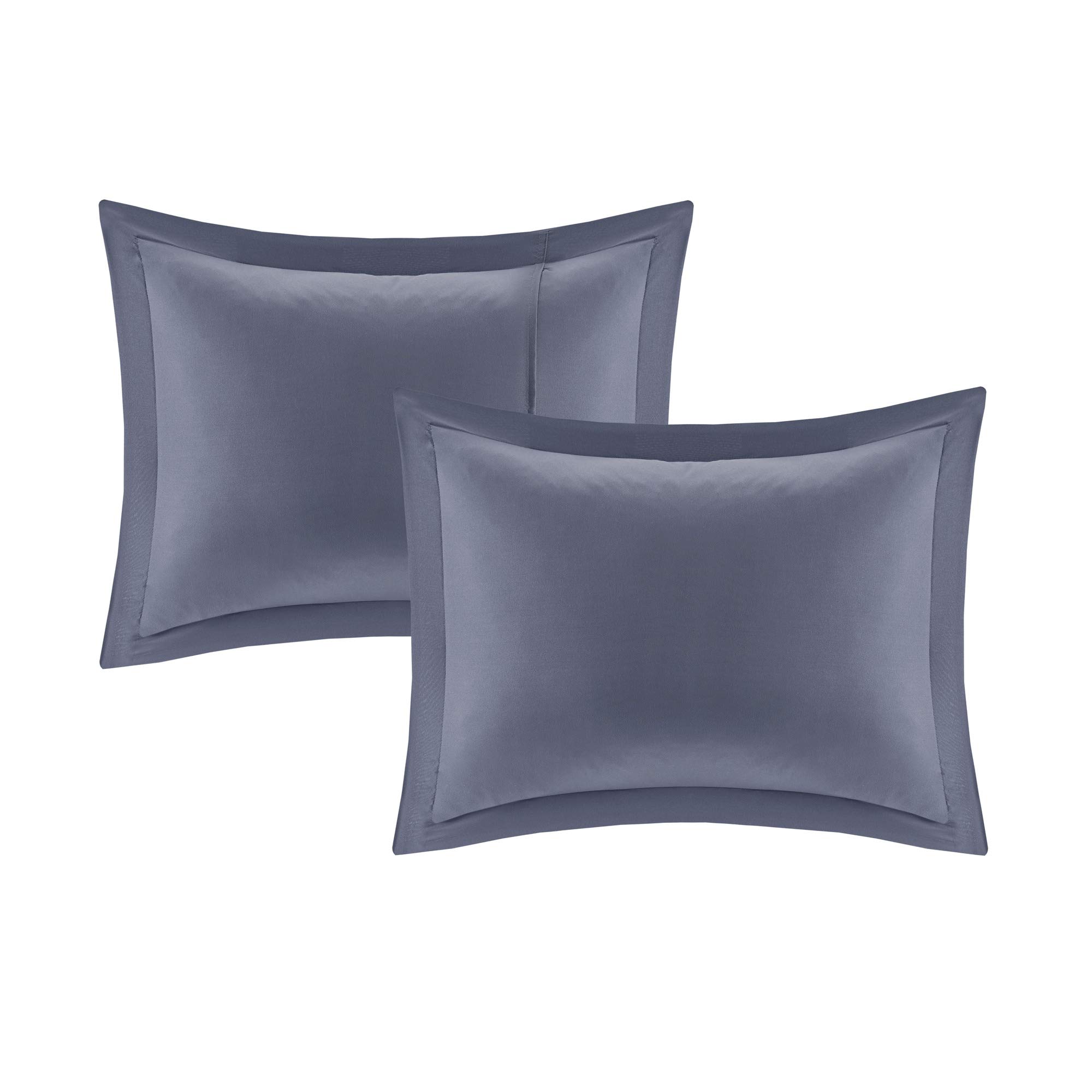 Intelligent Design Marsden Comforter Set - Striped Embroidered Toss Pillow & 6-Piece Sheet Set for Twin XL Bed | All-Season Blue/Grey Bedding | Perfect for Guest Rooms, Dorms & Cozy Bedroom Makeovers
