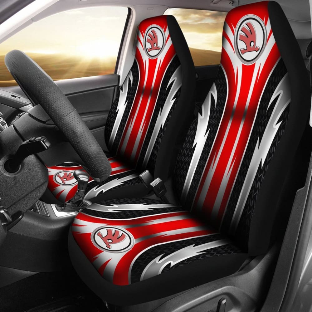 Premium 2-Piece Front Skoda Seat Covers - Red (Part# 144627) | Universal Fit for Skoda Models | Car Interior Protection & Style Upgrade for Daily Commute & Road Trips