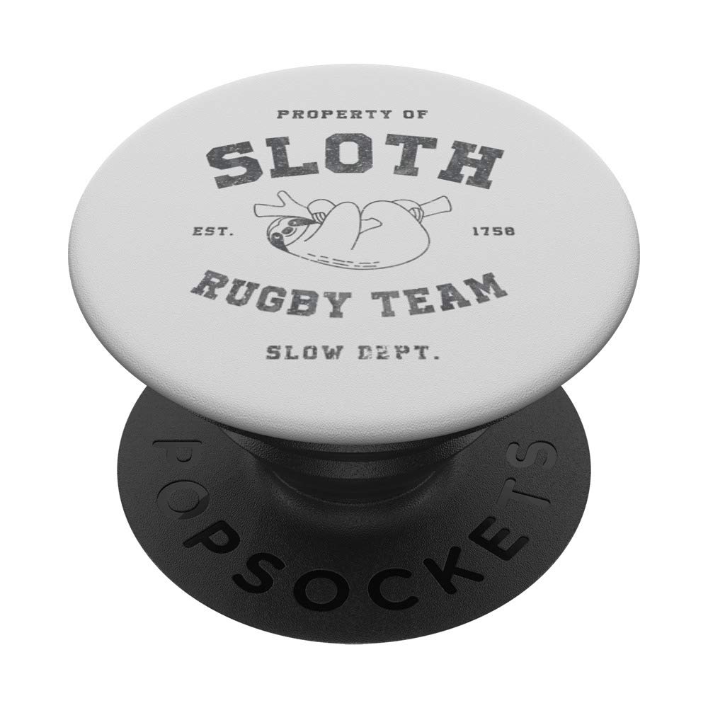 Sloth Rugby Team Official Athletic Slow Department PopSockets PopGrip - Interchangeable Phone & Tablet Stand with Swappable Grip for Rugby Fans | Perfect for Game Days, Travel & Work