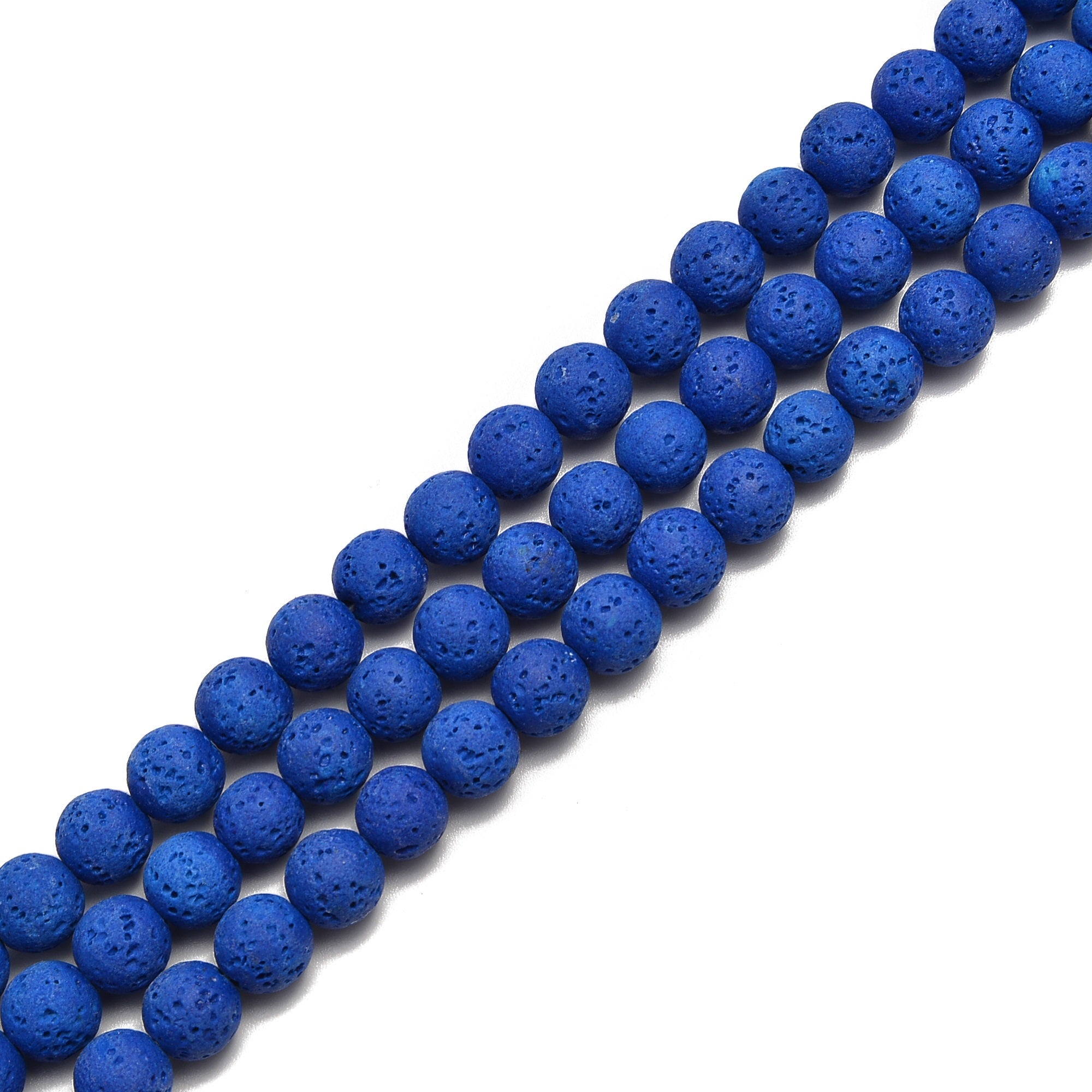 Royal Blue Lava Stone Beads - 2.0mm Large Hole, 6mm 10mm 15.5