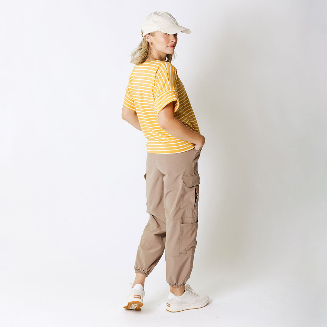 Boss Tee - Premium Cotton Mustard & Ivory Crewneck T-Shirt for Men | Casual Wear, Street Style & Everyday Comfort
