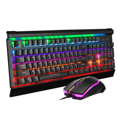 Dareu EK812T 104-Key LED Backlit Mechanical Gaming Keyboard and Mouse Combo - Perfect for PC Gaming, Office Work, and Typing