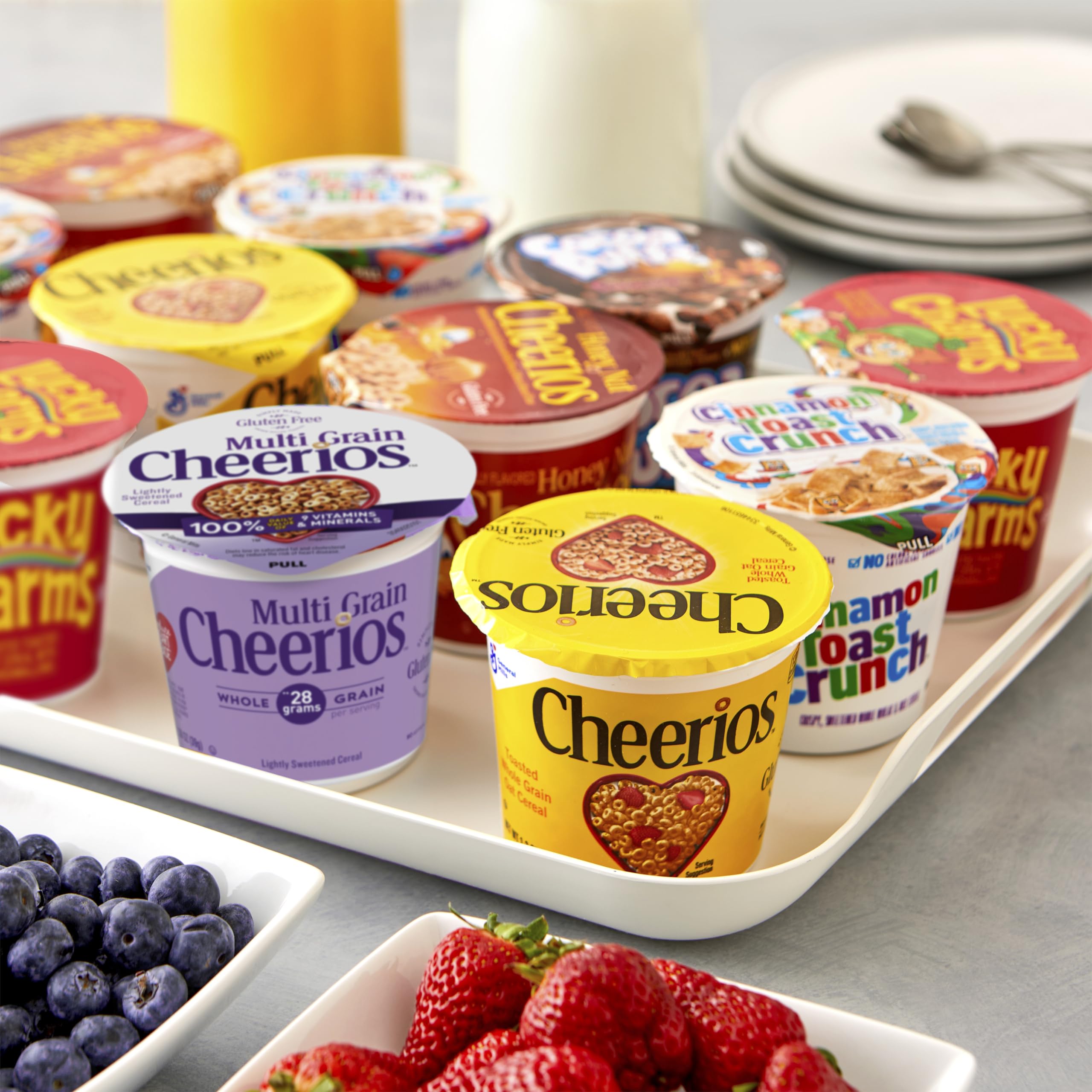 General Mills Cereals Variety Pack - 60 Assorted Breakfast Cups for Family & Kids | Perfect for School Lunches, Office Snacks & On-the-Go Breakfast