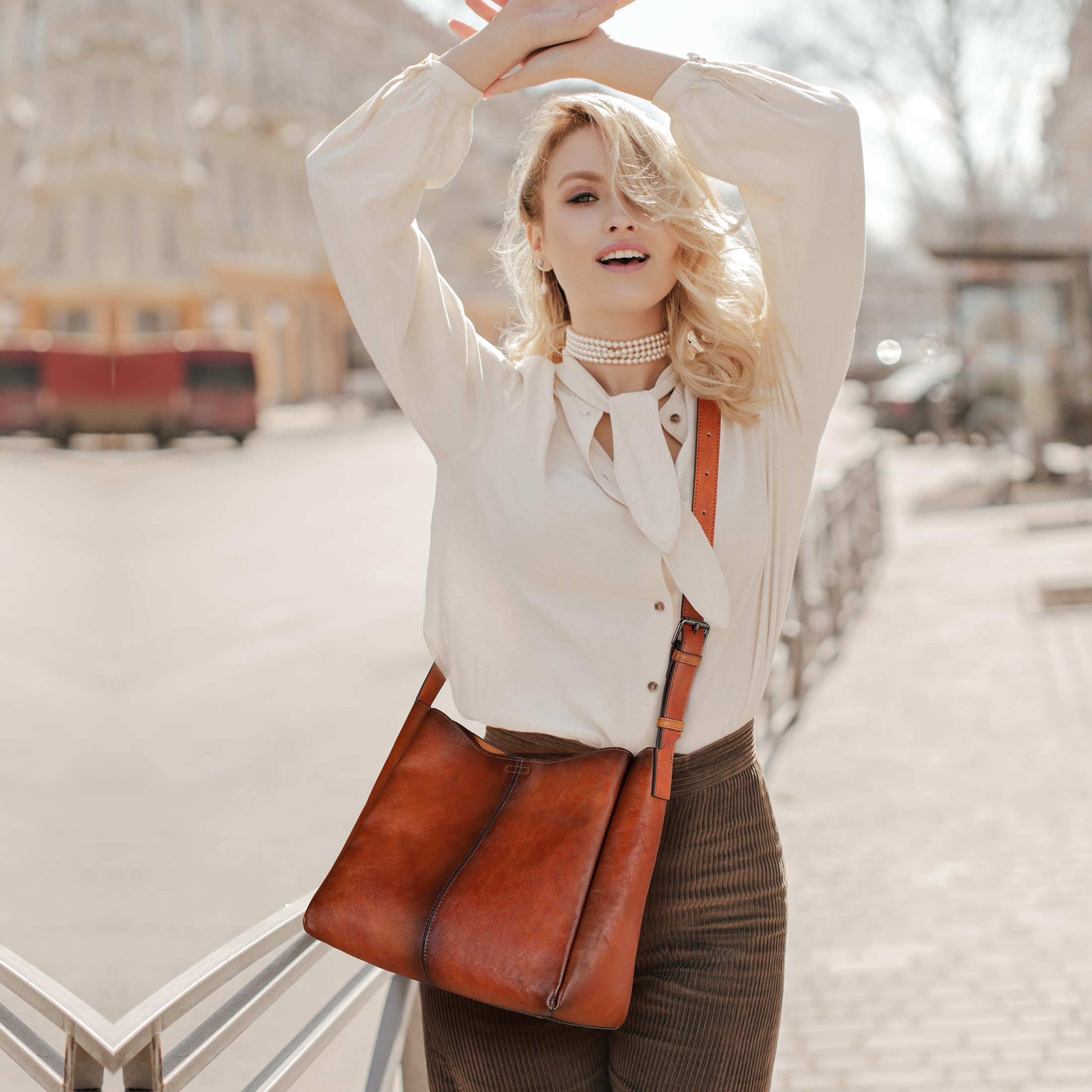 Genuine Leather Handbags for Women - Crossbody, Shoulder, Tote & Satchel Purse - Stylish Work & Everyday Use Bags