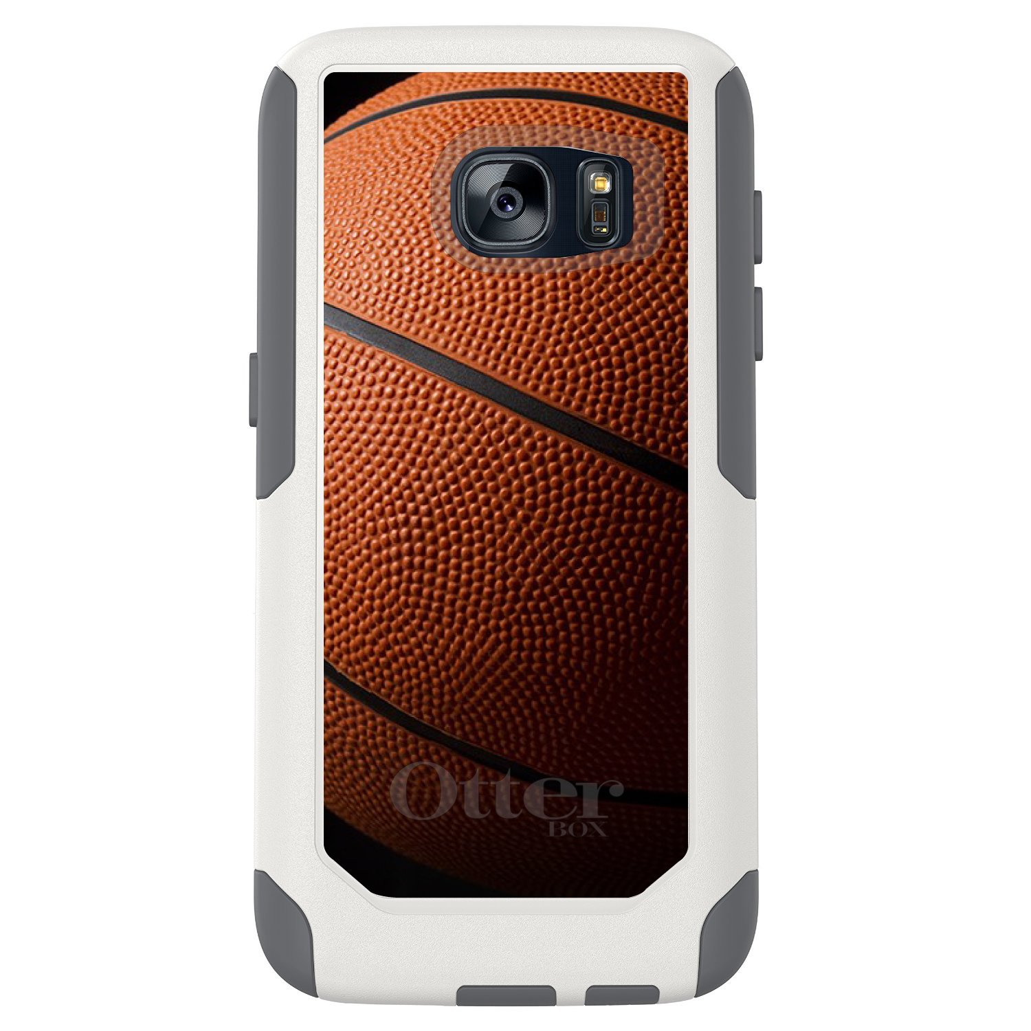 Custom Galaxy S7 Case - White & Grey Basketball Design for OtterBox® Commuter - Perfect for Sports Fans